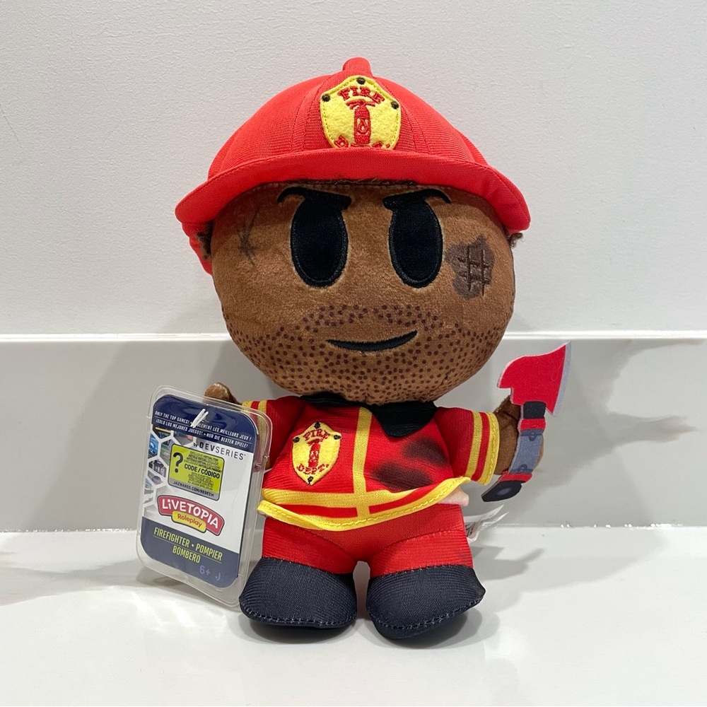 NEW Devseries 8” Livetopia Firefighter Plush